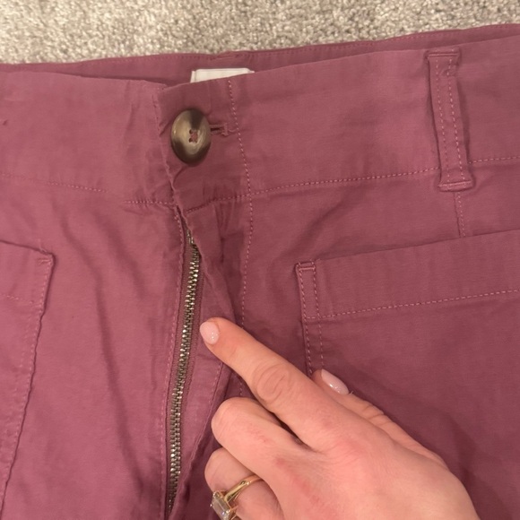 Anthropologie Maeve The Colette Cropped Wide-Leg Pants Rose Taupe Size 33 - Picture 5 of 11